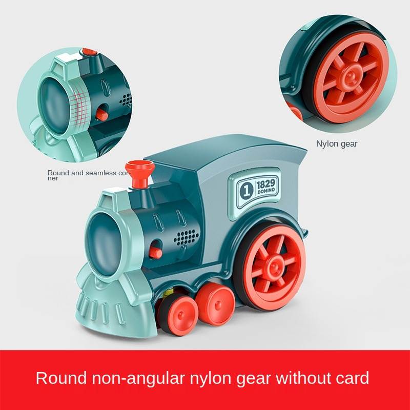 Electric Train Domino Car Set Sound and Light Automatic Layi - 图1