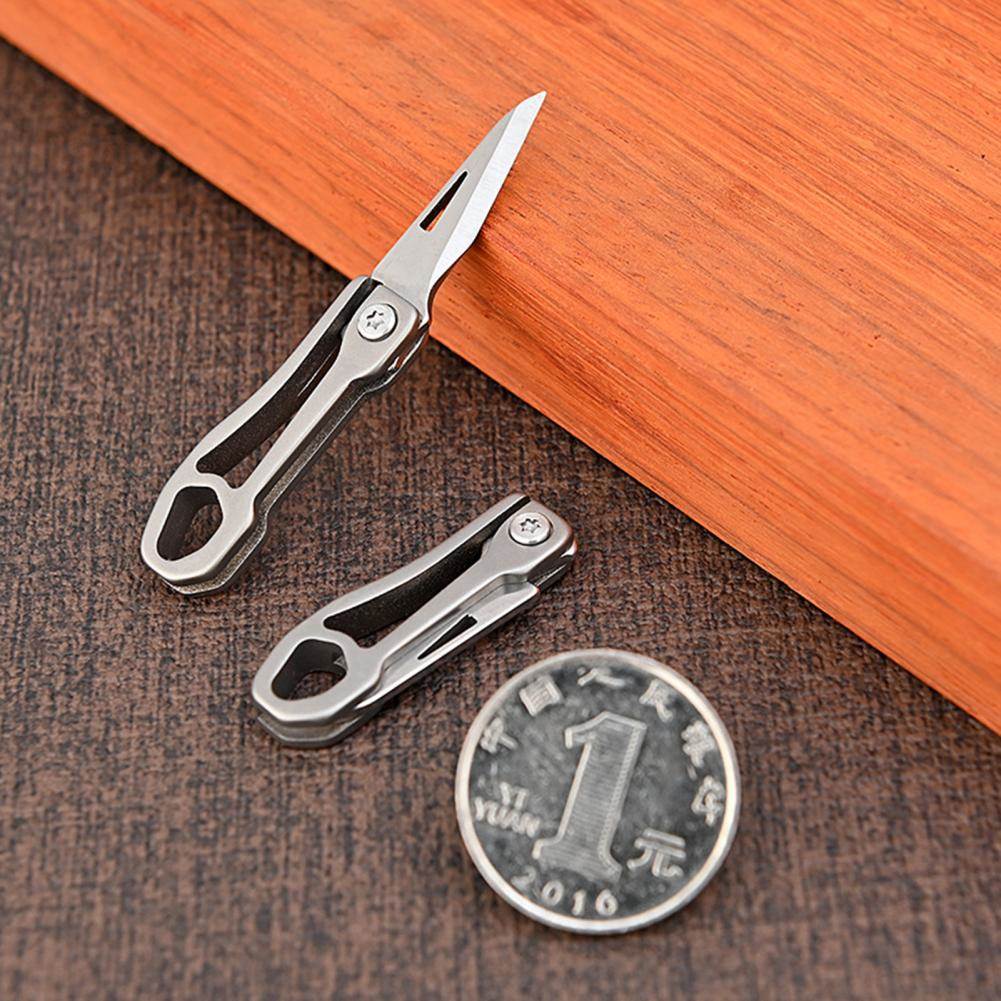 Mini Blade Fold Key Ring Portable Tool Outdoor Camp Knife Ke - 图1