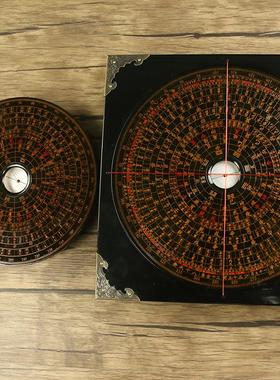 万安镇罗盘高精度专业随身携带八寸三合盘五寸初学者摆件银杏木黑