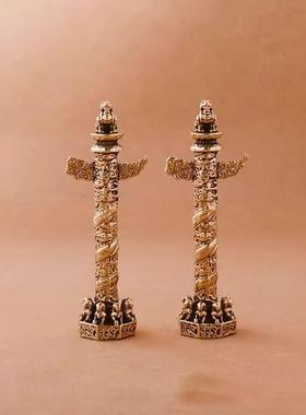 全铜华表摆件大号流云盘龙柱中华柱铜器工艺礼品摆饰家居客厅办公