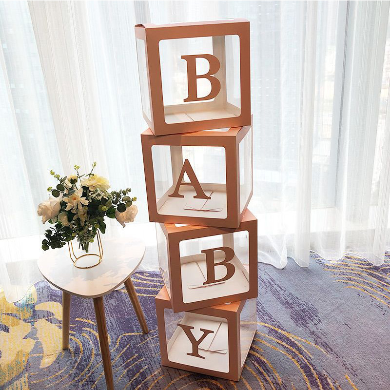 新品网红透明气球盒子BABY LOVE盒宝宝生日派对结婚婚房装饰布置