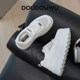 Doudouwu thick-soled white shoes for women, mesh breathable women's shoes