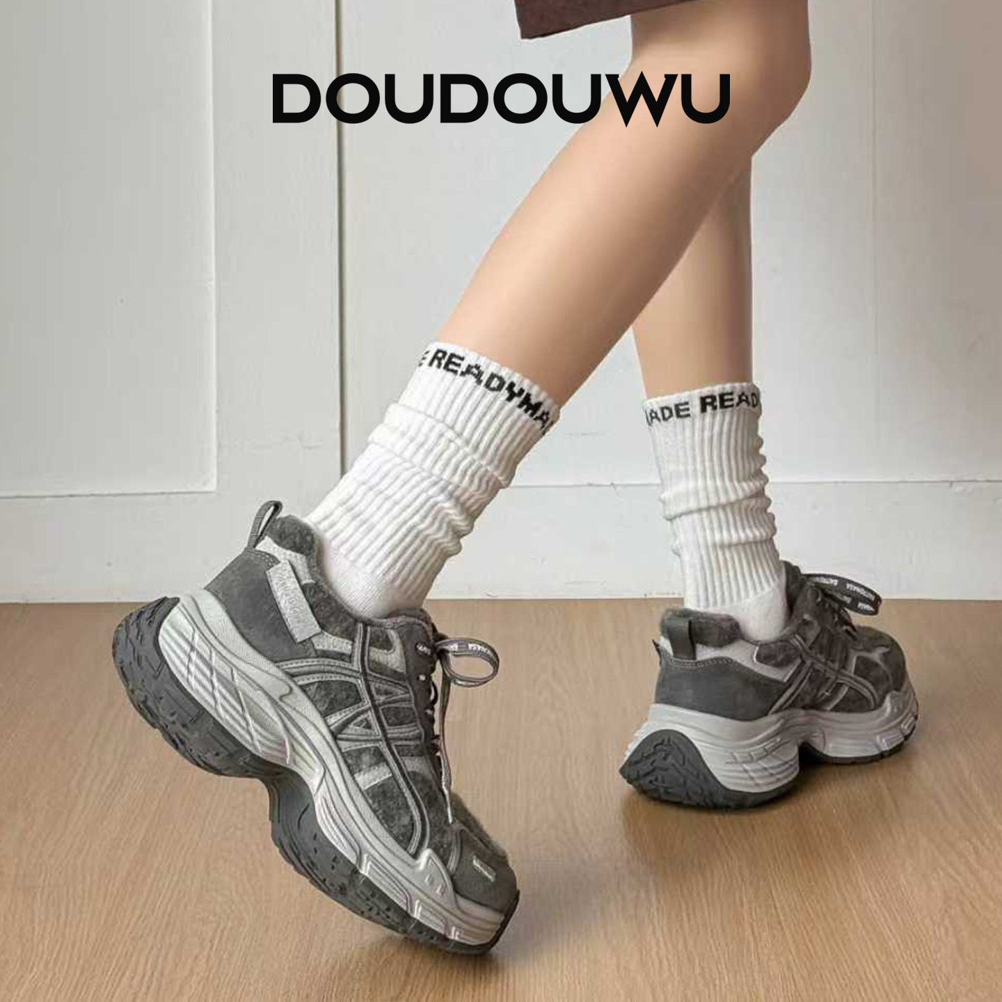 豆豆屋厚底老爹鞋女加绒2025冬季新款韩版潮运动休闲松糕百搭女鞋,淘宝优惠券,粉丝福利购,淘宝优惠卷