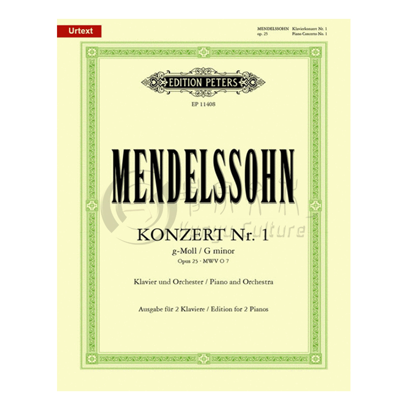 门德尔松 钢琴协奏曲 G小调 op25 MWVO7 双钢琴 净版 彼得斯原版乐谱书 Mendelssohn Concerto No1 in G Minor EP11408 - 图3