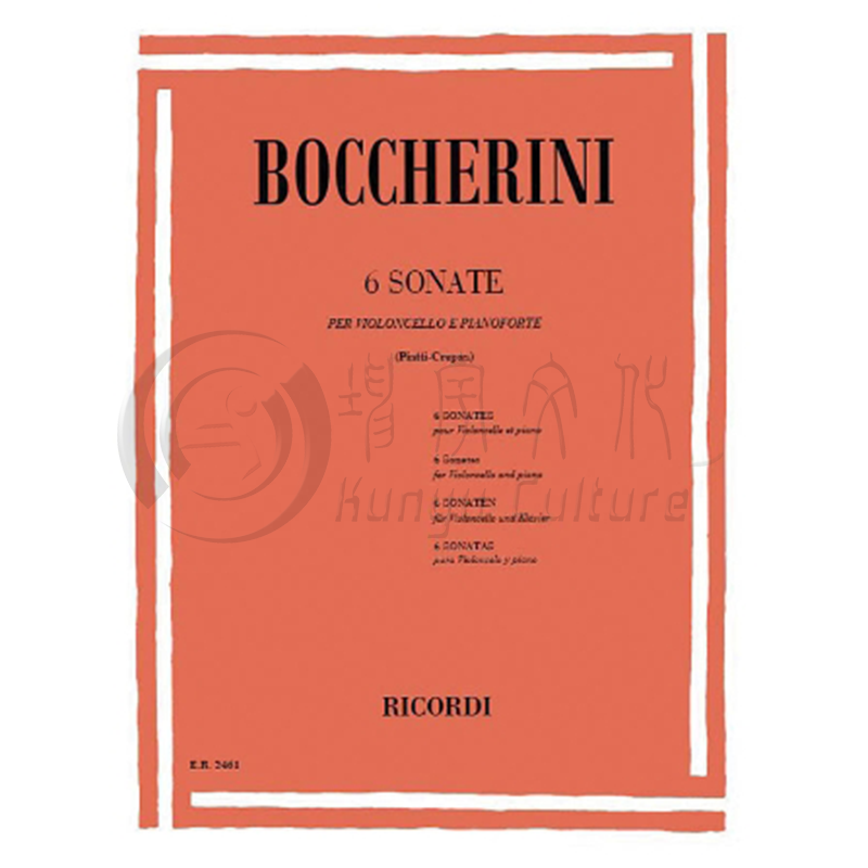 博凯里尼 6首奏鸣曲 大提琴和钢琴 希尔默原版乐谱书 Boccherini 6 SONATAS Cello and Piano HL50013200 - 图3