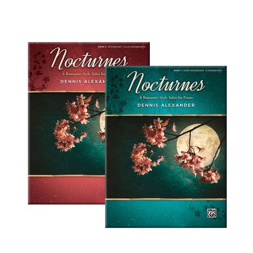 亚历山大 夜曲 浪漫风格的钢琴独奏 全套共一至二卷 Alfred原版乐谱书 Nocturnes Romantic Style Solos for Piano - 图2