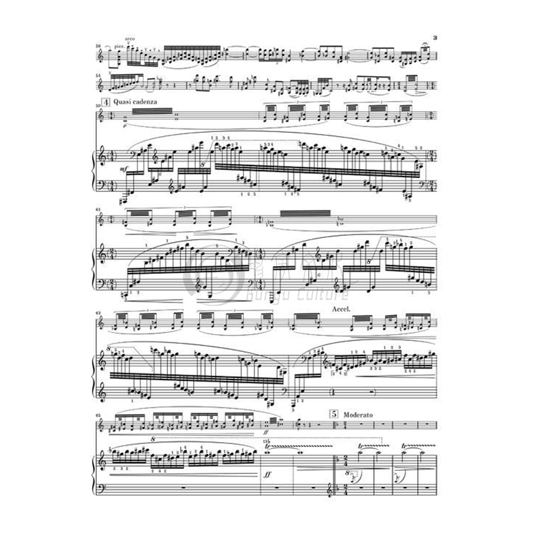 拉威尔茨冈狂想曲小提琴和钢琴亨乐原版乐谱书 Maurice Ravel Tzigane for Violin and Piano HN587-图2