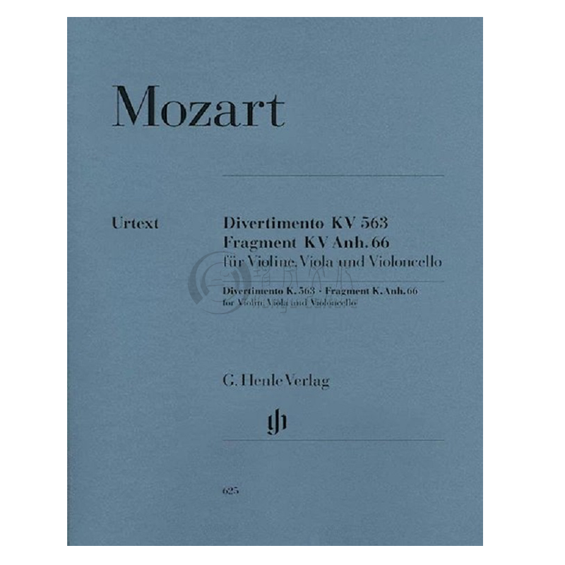 莫扎特嬉游曲 K563和弦乐三重奏 G大调 KAnh66分谱亨乐原版乐谱书 Mozart Divertimento Fragment HN625-图0