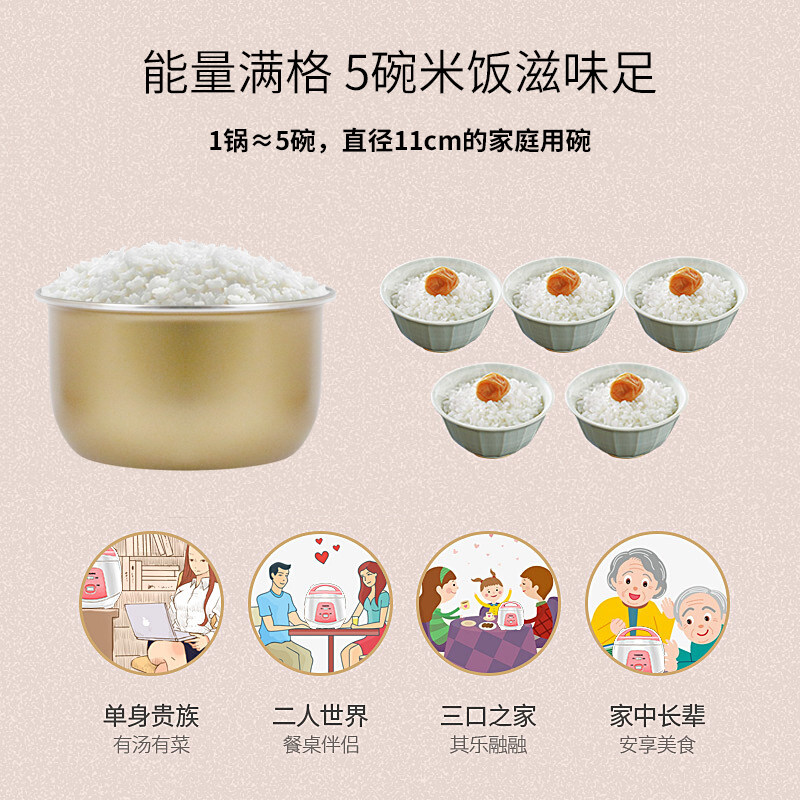 正品一个人多功能迷你蒸煮升电饭锅 博尔思电饭煲