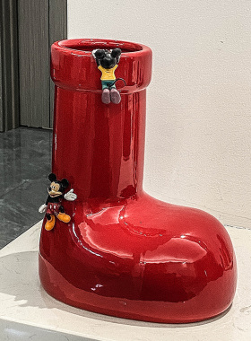 创意可爱桌面花瓶摆件红鞋子高级感客厅水培简约摆件ins高颜值