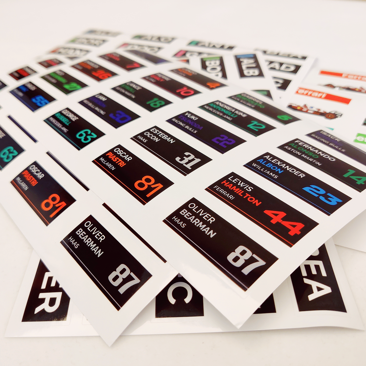 【贴纸】2025赛季 F1车队和车手标签 不干胶手帐贴纸 亮光表面,淘宝优惠券,粉丝福利购,淘宝优惠卷