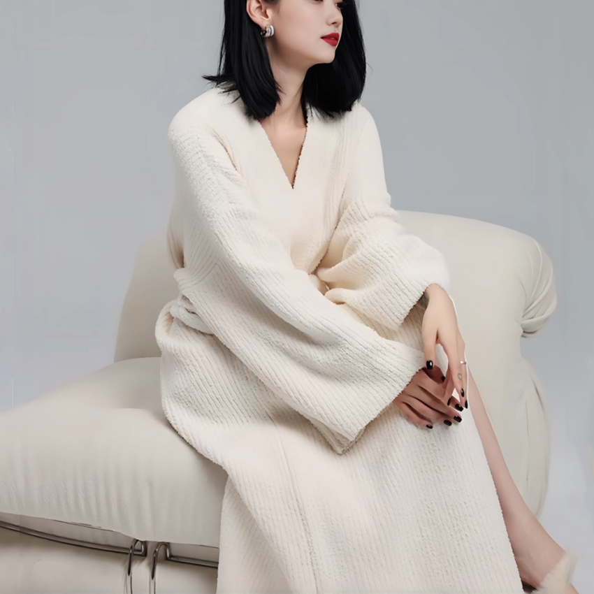 睡衣女秋冬季半边绒加绒性感毛绒绒轻奢高级感网红风睡袍可外穿,淘宝优惠券,粉丝福利购,淘宝优惠卷