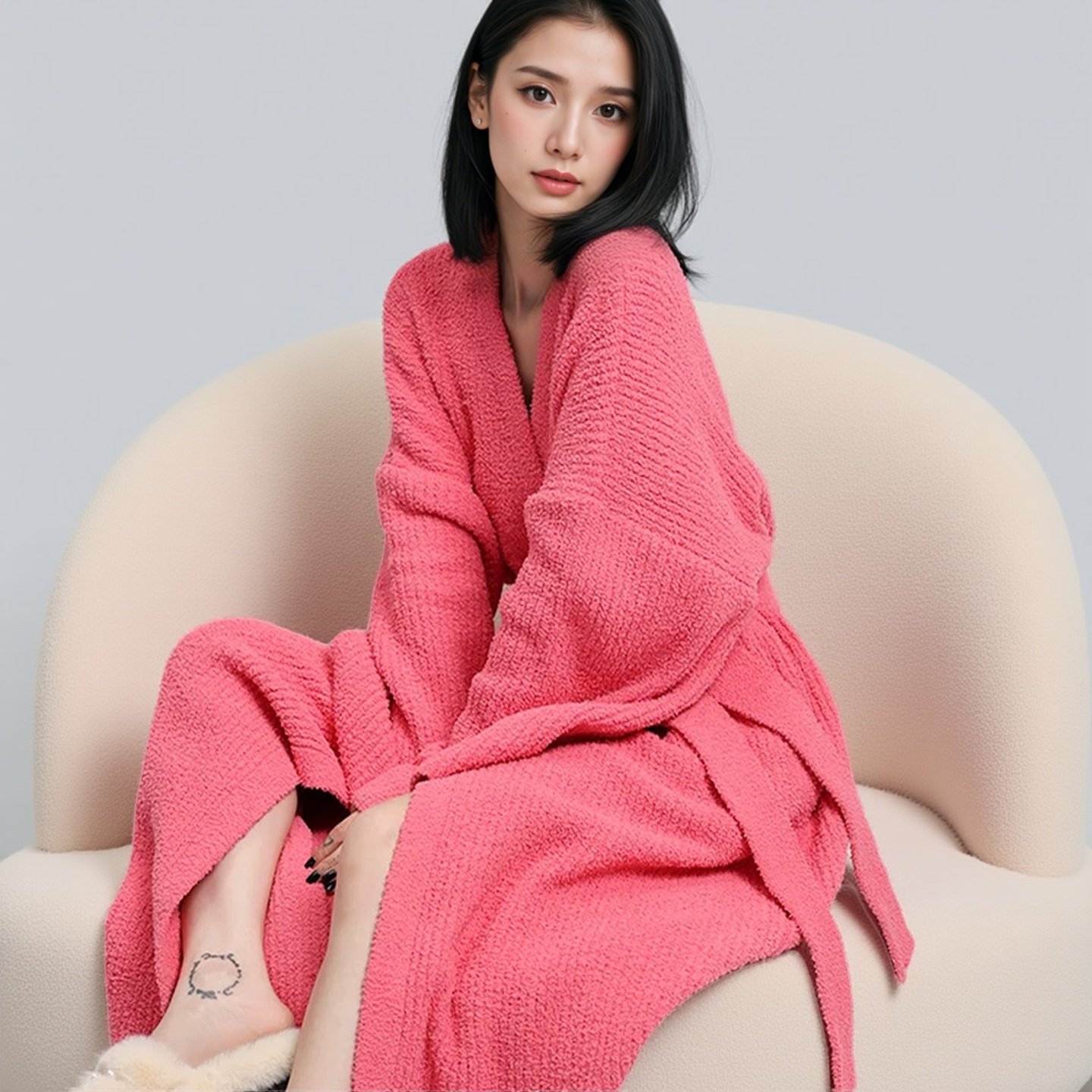 睡衣女秋冬季半边绒加绒性感毛绒绒轻奢高级感网红风睡袍可外穿,淘宝优惠券,粉丝福利购,淘宝优惠卷