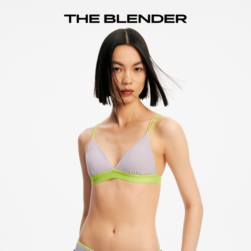 The Blender撞色美背性感无钢圈内衣夏季女胸罩文胸三角杯套装