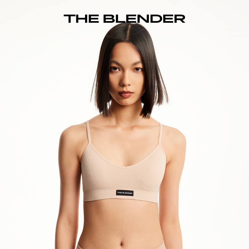 The Blender 纯色无缝针织透气无痕运动夏季内衣胸罩文胸背心套装