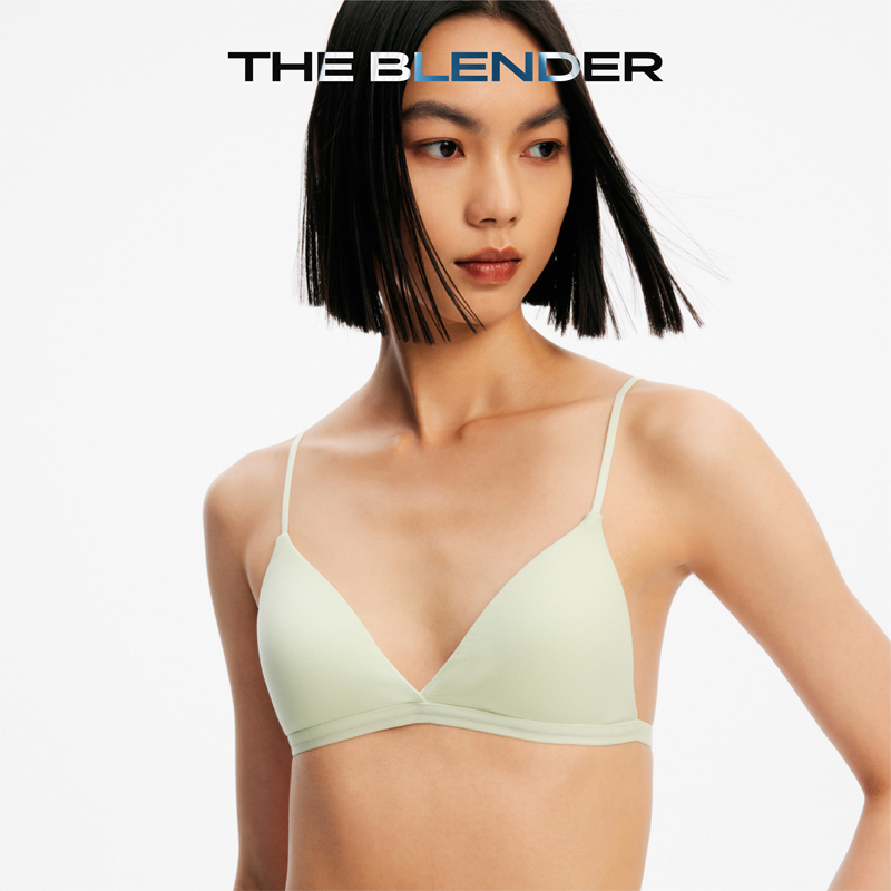 The Blender 细肩带美背内衣夏季女薄款吊带胸罩文胸三角杯套装 - 图1