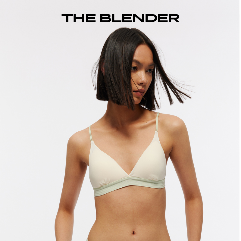 The Blender撞色美背性感无钢圈内衣夏季女胸罩度假三角杯套装