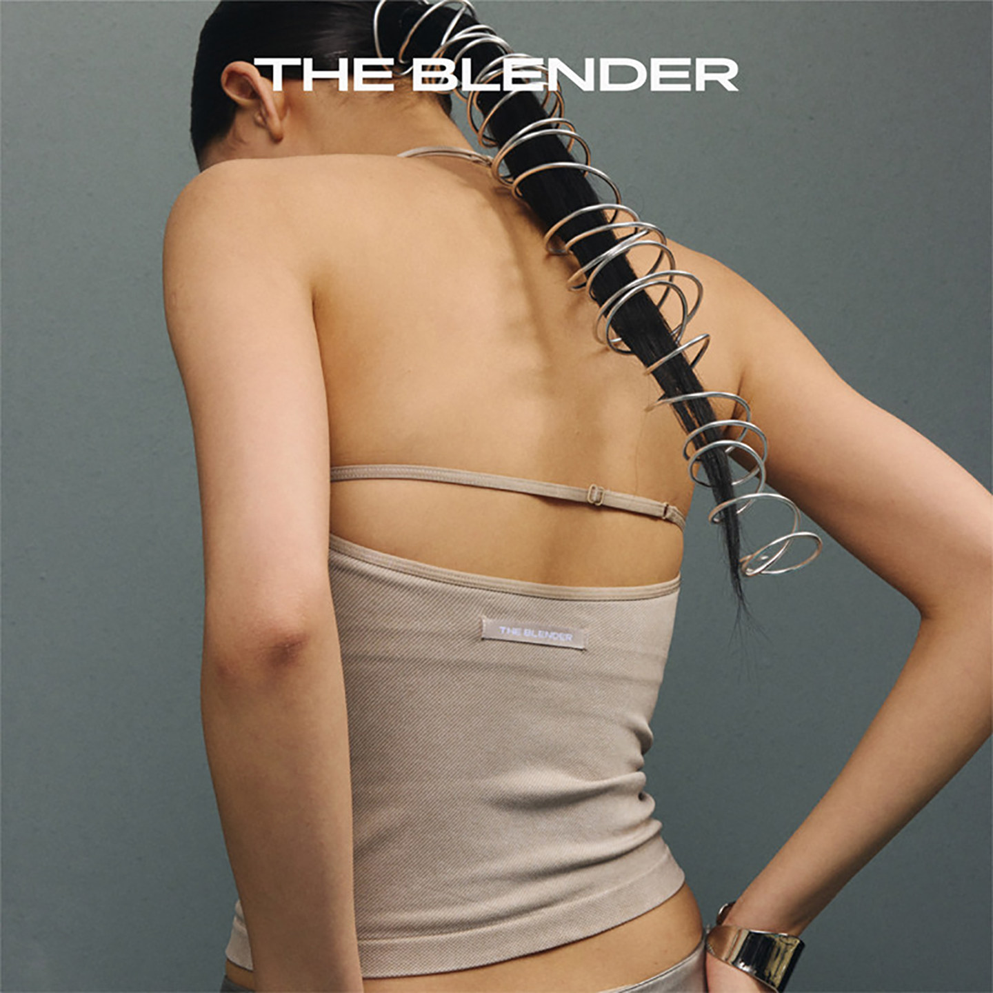 The Blender砂洗肤感牛仔无缝美背固定胸垫挂脖吊带背心女士,淘宝优惠券,粉丝福利购,淘宝优惠卷