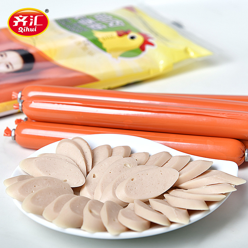 齐汇食品旗舰店齐汇鸡肉火腿肠泡面肠即食鸡肉香肠麻辣烫火锅食材一袋25g*8根1