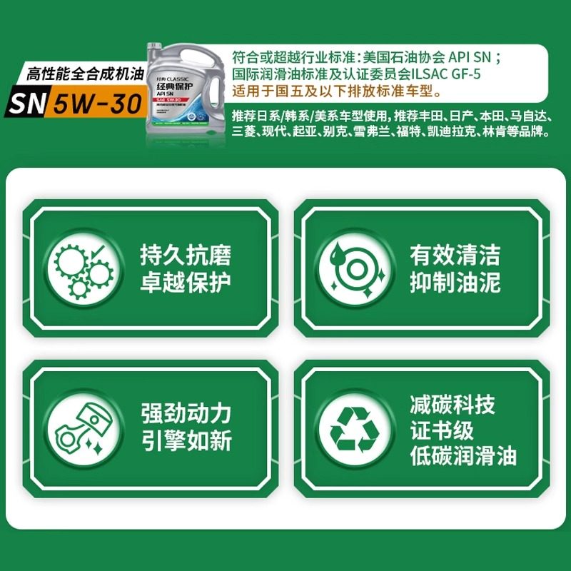 统一机油经典保护5w30SN级全合成汽车润滑油汽车保养机油4L,淘宝优惠券,粉丝福利购,淘宝优惠卷