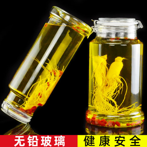 加厚泡酒玻璃瓶带龙头人参密封专用酒瓶酒坛家用泡酒罐药酒瓶酒缸 - 图1