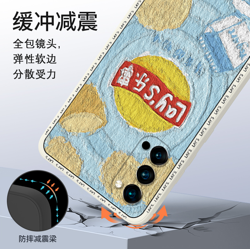 油画乐事薯片适用reno4pro手机壳opporeno3pro全包防摔reno4液态硅胶reno3搞怪高级感4趣味3保护套情侣rono男