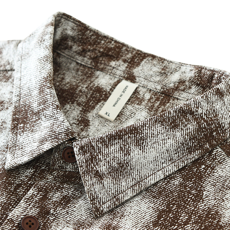 『扎染』汉序设计感  春季日系复古长袖衬衫男士纯棉宽松休闲衬衣,淘宝优惠券,粉丝福利购,淘宝优惠卷