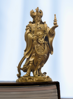 黄铜毗沙门天多闻天王佛像摆件