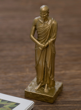简修行黄铜迦叶尊者禅意摆件