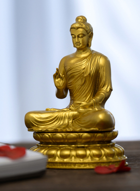简修行黄铜三宝药师佛像摆件