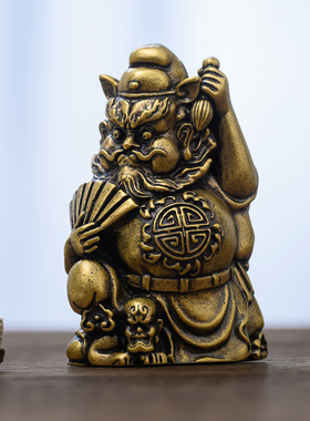 简修行黄铜天师钟馗摆件书法镇纸