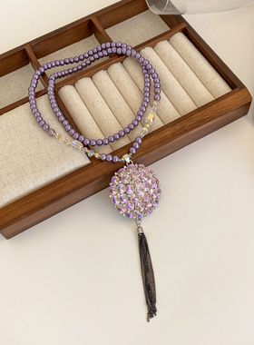 紫气东来长款项链女轻奢高级感简约毛衣链复古百搭合金配饰吊坠