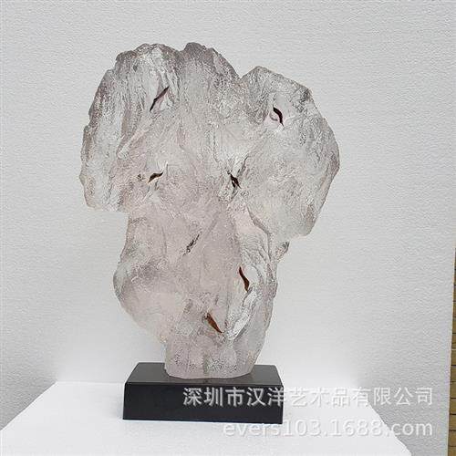 山石简约现代新款玄关样板房雕塑办公桌餐边柜书桌书房摆件装饰品 - 图2