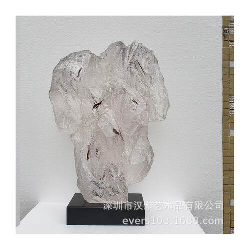 山石简约现代新款玄关样板房雕塑办公桌餐边柜书桌书房摆件装饰品 - 图3