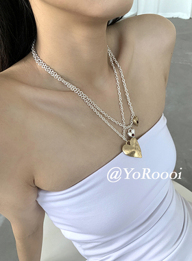 小众辣妹镶钻爱心轻奢高级感项链