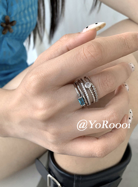 YoRoooi戒指叠戴百搭简约素圈女