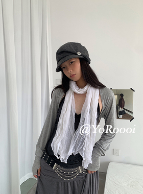 压皱棉麻文艺柔软围巾丝巾纱巾