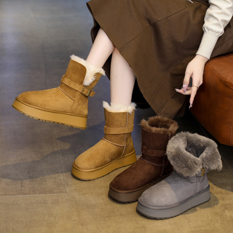 厚底加绒加厚雪地靴女2025冬季新款高筒长筒中筒棉靴子东北大棉鞋,淘宝优惠券,粉丝福利购,淘宝优惠卷