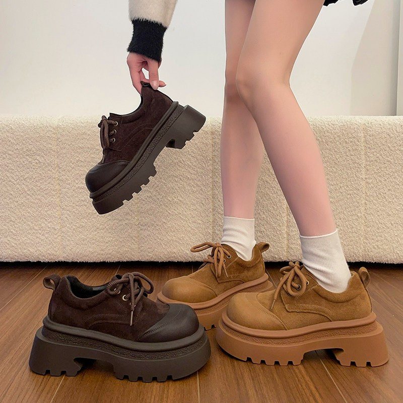 厚底增高乐福鞋女款2026春季新款小个子松糕复古通勤英伦风小皮鞋,淘宝优惠券,粉丝福利购,淘宝优惠卷