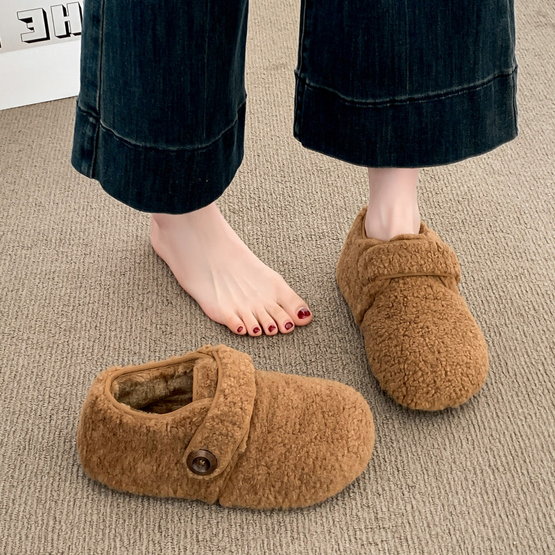 厚底加绒勃肯鞋玛丽珍毛毛鞋女冬外穿2025新款雪地靴豆豆鞋棉鞋子,淘宝优惠券,粉丝福利购,淘宝优惠卷