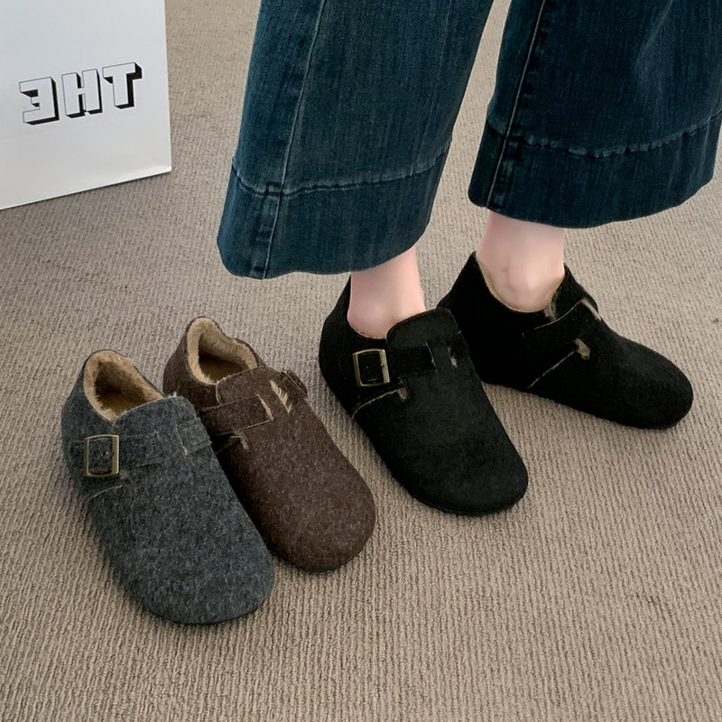 厚底内增高加绒全包勃肯鞋女2025新款冬季雪地靴保暖一脚蹬棉鞋子,淘宝优惠券,粉丝福利购,淘宝优惠卷