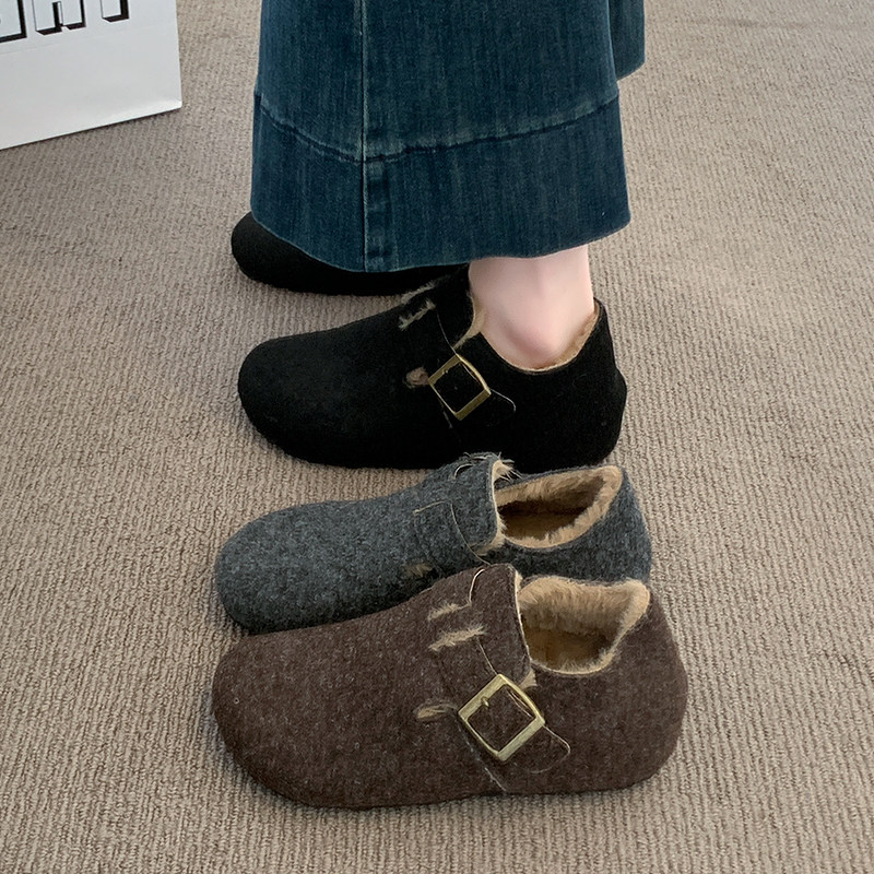 厚底内增高加绒全包勃肯鞋女2025新款冬季雪地靴保暖一脚蹬棉鞋子,淘宝优惠券,粉丝福利购,淘宝优惠卷