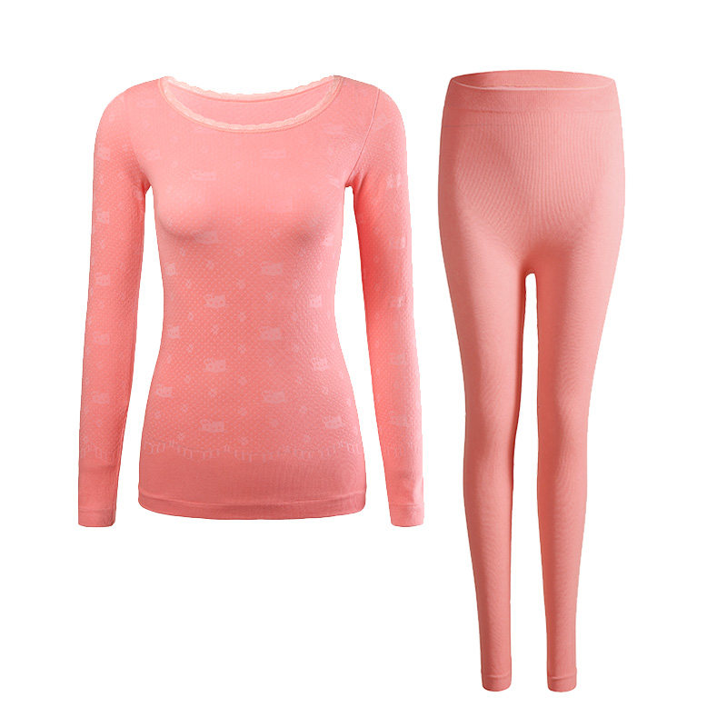 俞兆林美体修身蕾丝圆领少女棉毛衫 俞兆林众合保暖套装