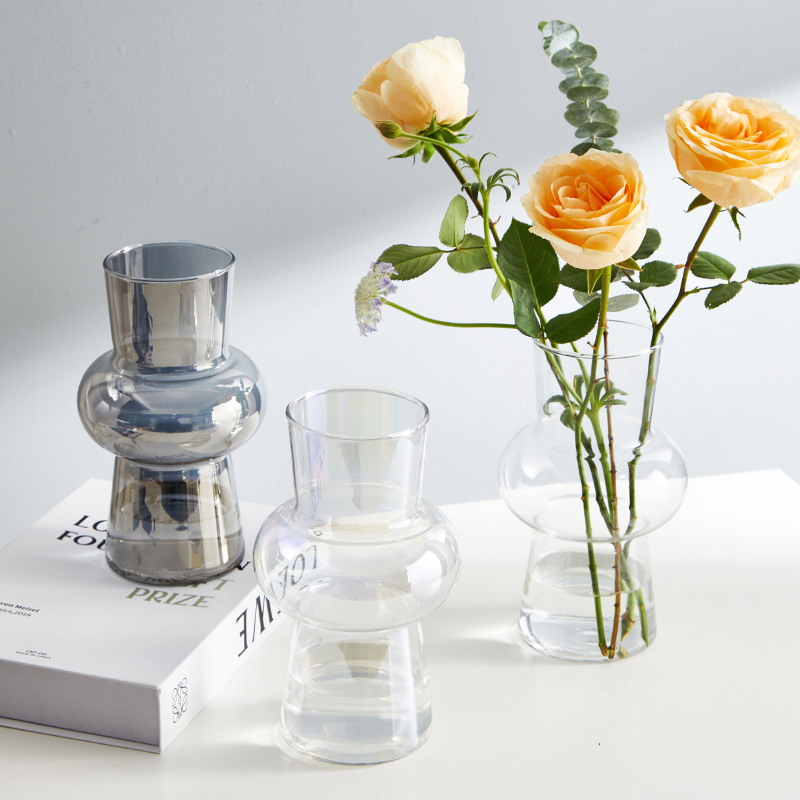 北欧ins风灯笼创意玻璃花瓶摆件透明轻奢水养鲜花植物客厅插花瓶 - 图2