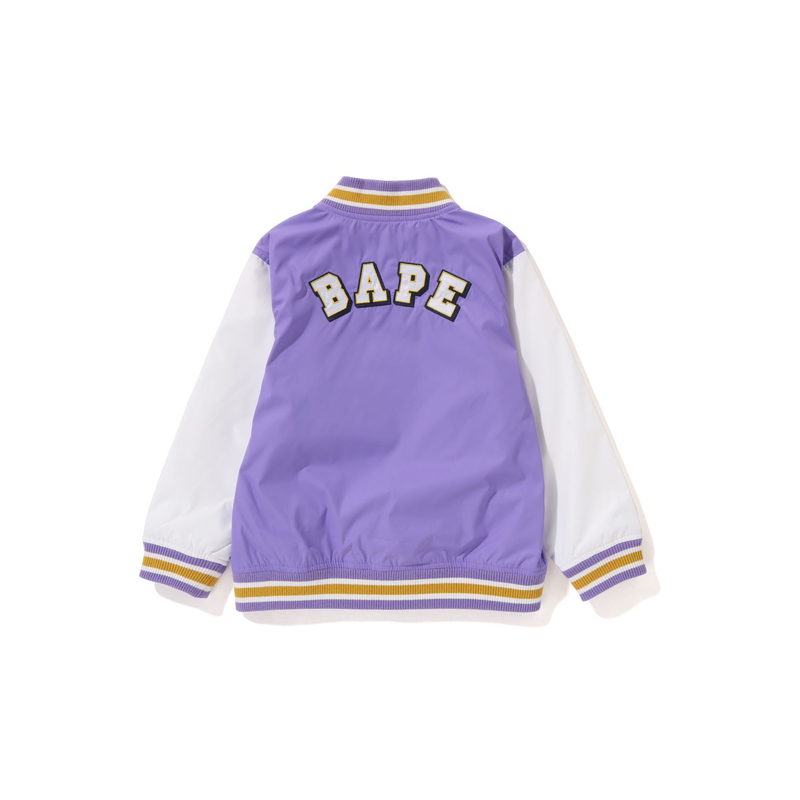 BAPE童装春夏猿人头字母刺绣徽章棒球服外套夹克340001K