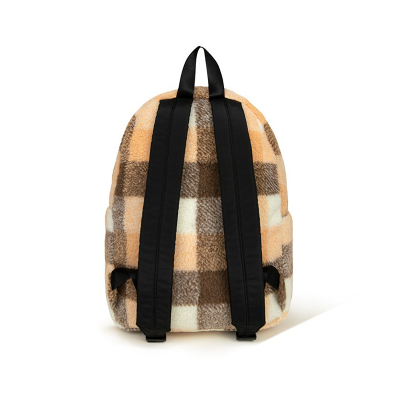 BABY MILO STORE配饰卡通小猴格纹毛绒双肩包4391XAP - 图0