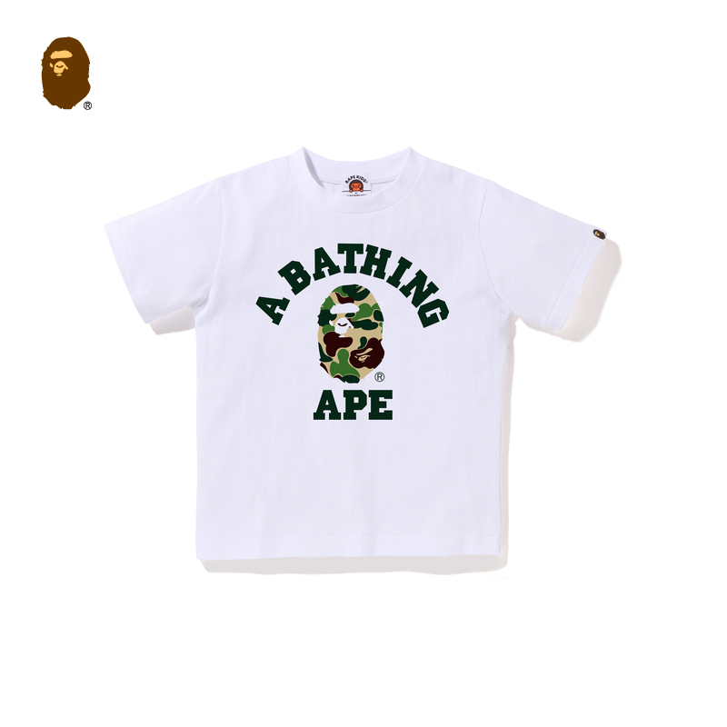 BAPE童装25年春夏迷彩猿人字母印花短袖T恤005103O - 图2