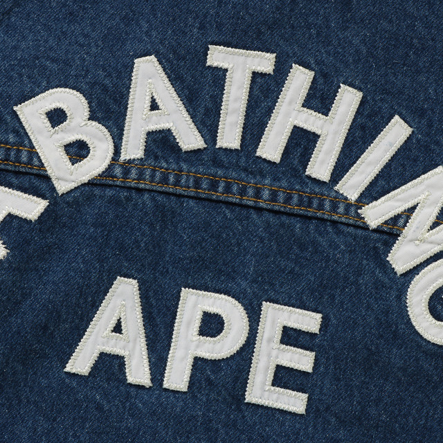 Letter patch patch pattern denim jacket BAPE