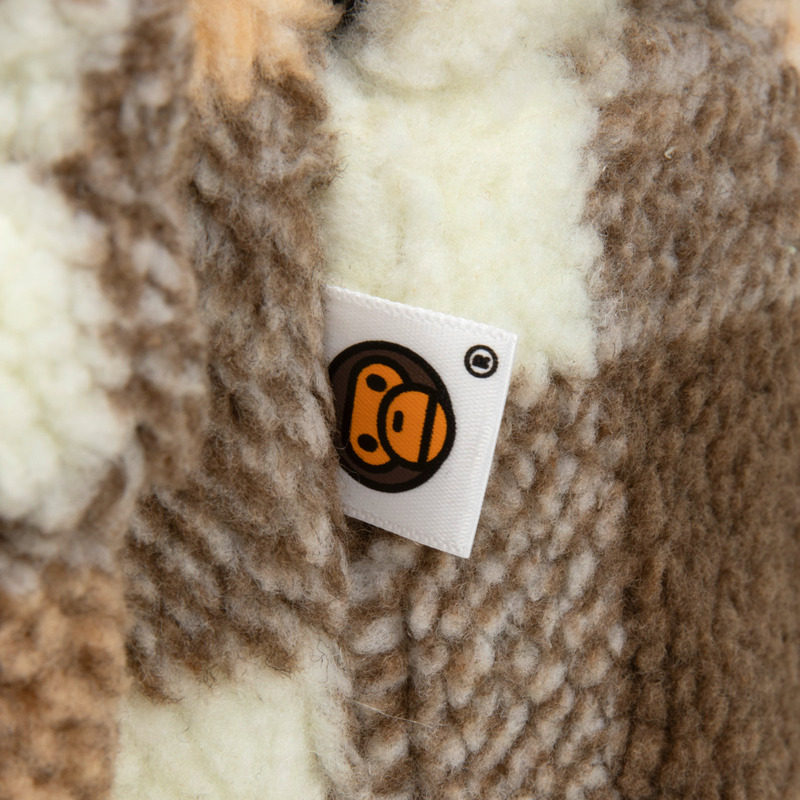 BABY MILO STORE配饰卡通小猴格纹毛绒双肩包4391XAP - 图3