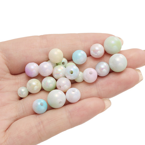 优质高亮亚克力双色渐变镀彩珠散珠diy手链手串手机链串珠材料 - 图2